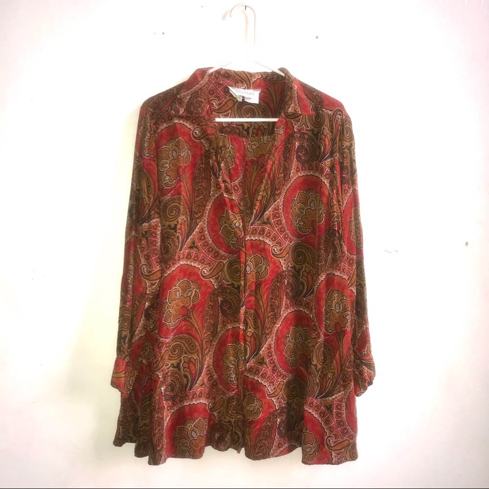 Vintage paisley silk top
